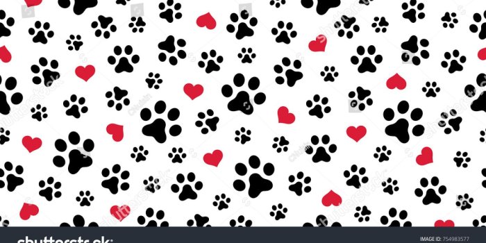 1500x850 Dog Paw Cat Paw heart love puppy foot print kitten valentine