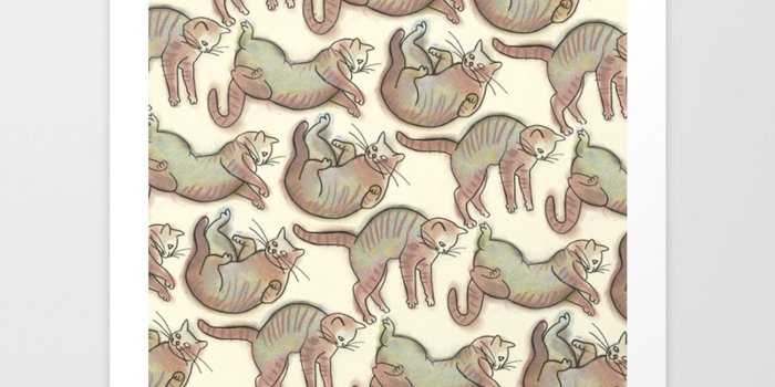 1500x1500 Flying Kitten Wallpaper Art Print by matouenpeluche | Society6