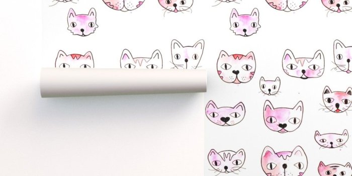 1024x1024 Cute watercolor kitten print adorable cats on Isobar by