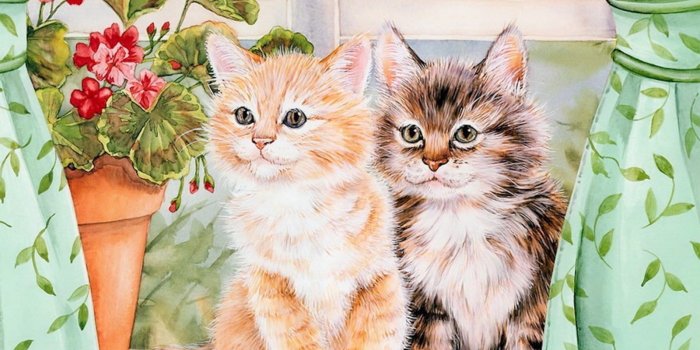 1600x1200 Kitten Pals Painting Wallpaper | Free Kitten Images