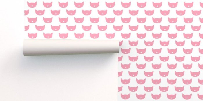 1024x1024 Adorable pink kitten fun cat illustration on Isobar by