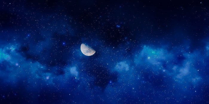 3840x2160 Wallpaper Moon, Night, Stars, Sky, Full Moon - Iphone Blue Galaxy