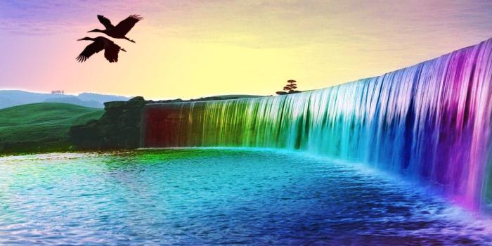 1440x862 Beautiful Rainbow Waterfall Nature HD Wallpapers Free Download