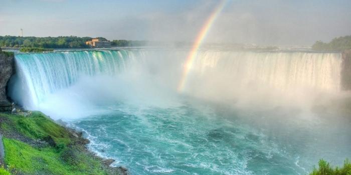 1920x1080 Rainbow over a waterfall - Android wallpapers
