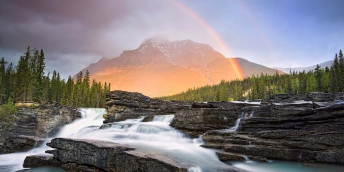 1920x1080 Rainbow Over The Waterfall | HD Nature Wallpapers for Mobile and