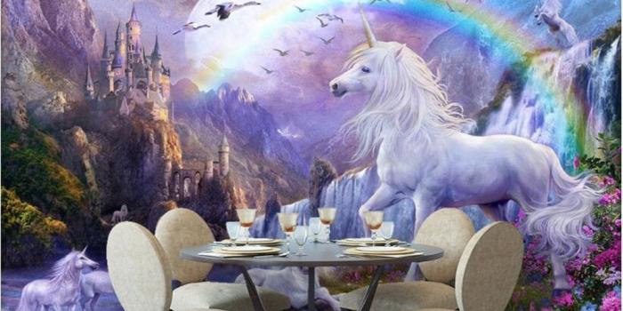 1000x800 beibehang Children room 3D wallpaper blue sky white clouds rainbow