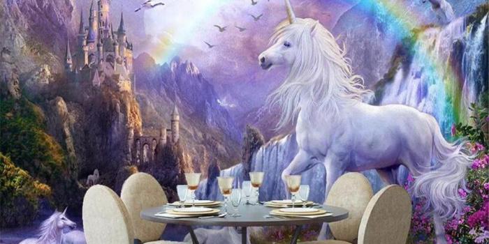 1000x800 beibehang Customized children's room wallpaper blue sky rainbow