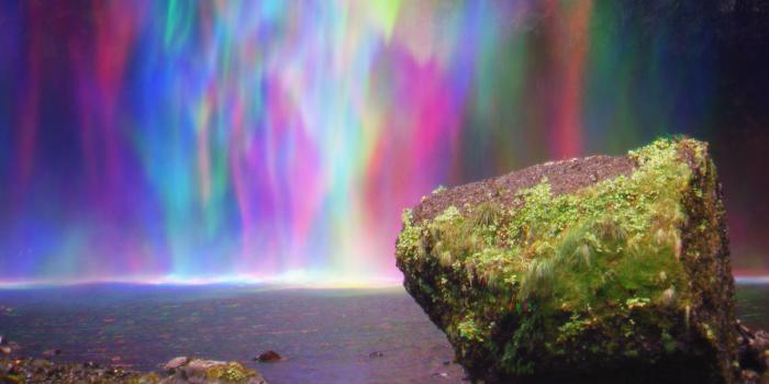4064x2709 Photography of stone near waterfalls rainbow HD wallpaper