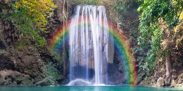 1000x1000 Beautiful Rainbow Waterfall Backdrop for Photography Bokeh