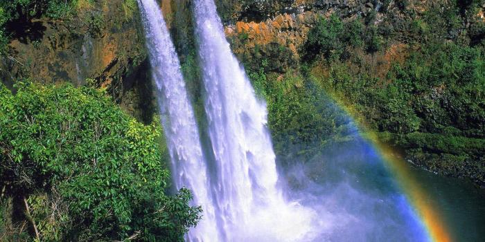 1600x1200 Free download Waterfall And Rainbow Wallpaper Desktop Background