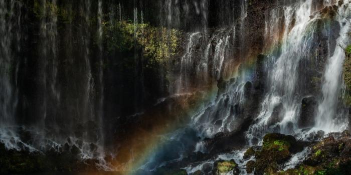 1332x850 Wallpaper waterfall, rainbow, Japan, Shiraito Falls images for