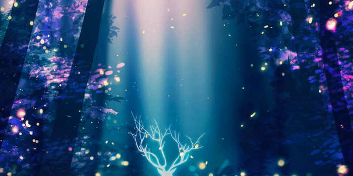 794x1191 Deer fireflies art poster, Surreal Poster, Art Print, Anime Poster