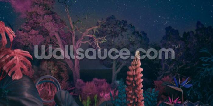 1000x966 Surreal Night Forest Wallpaper Mural | Wallsauce US
