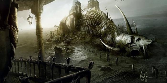 1600x1000 Island of Fallen Dragon, 1600 x 1000pix wallpaper Surreal Art, 3D