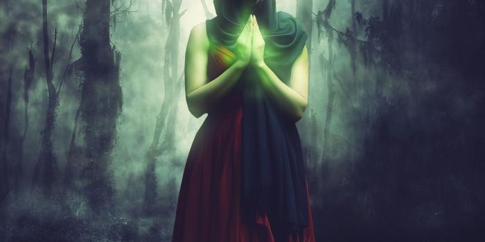 2000x3000 Download wallpaper 2000x3000 woman, magician, magic, forest