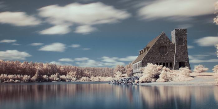 3840x2160 lake, Mansions, House, Old Building, Building, White, Clouds, Long