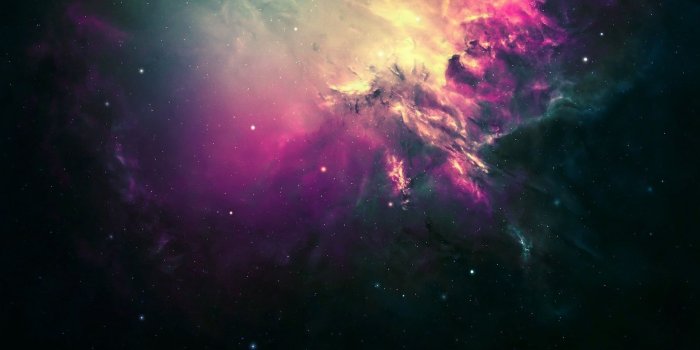 1920x1080 Purple and green northern lights wallpaper, stars, nebula, digital