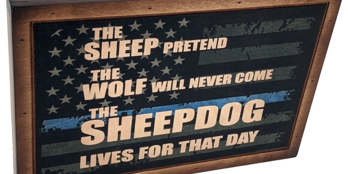 1600x1200 The Sheepdog - Thin Blue Line Wall Art - Relic Wood