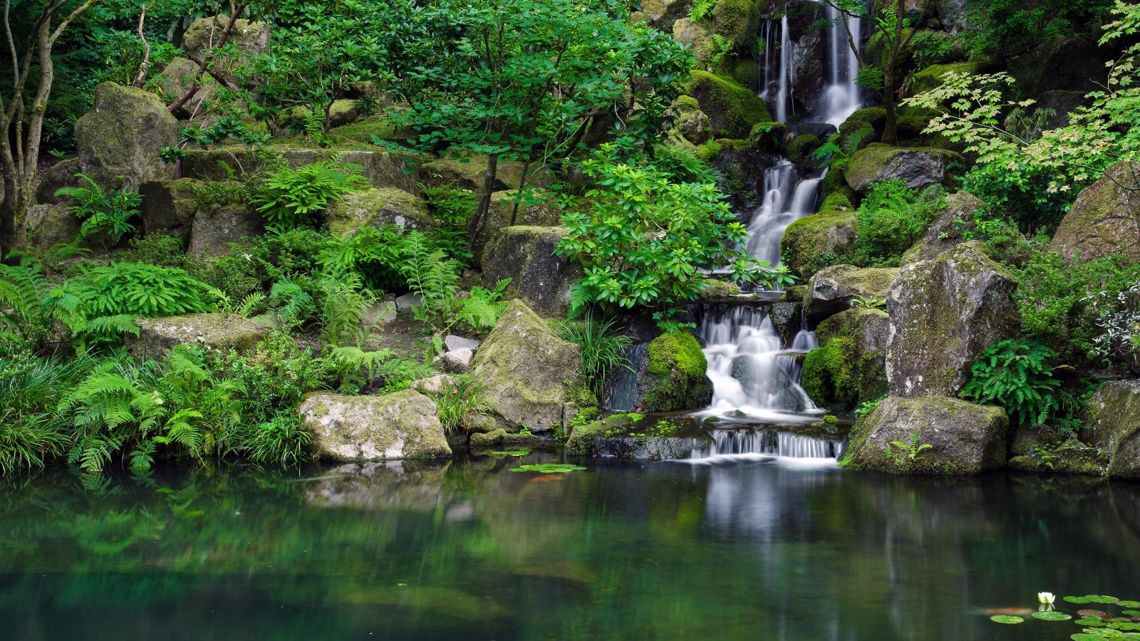 3840x2160 Forest Waterfall Lake 4K Desktop Wallpaper