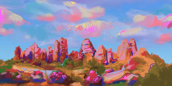 3600x2400 Colorful Desert : wallpapers