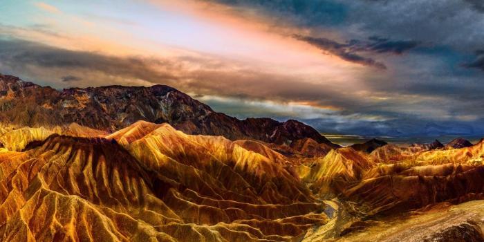 1332x850 Wallpaper the sky, color, clouds, landscape, mountains, bright