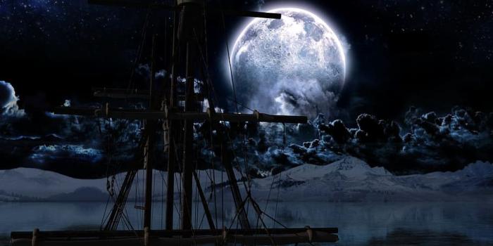 910x1324 HD wallpaper: night, full moon, ship, lake, ocean, arctic, lookout