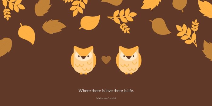 1600x900 Autumn Owls Wallpaper - Templates by Canva