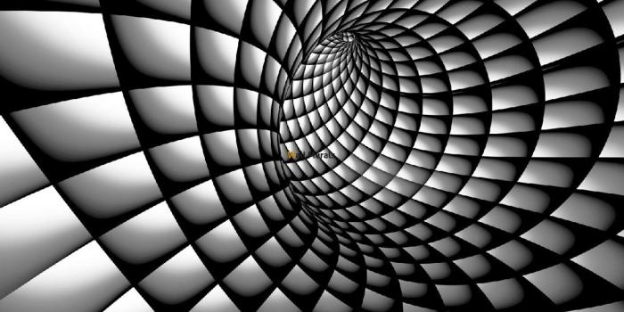 1200x800 Photo mural 3D effect a tunnel spiral black and white