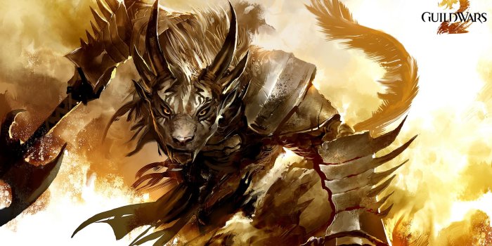 2400x1350 Guild Wars 2 game - Tiger warrior HD wallpaper download
