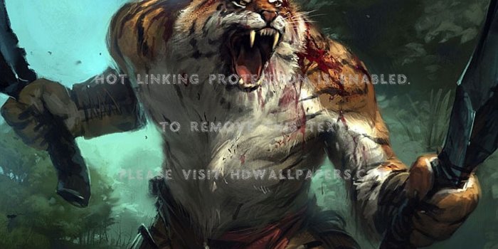 1440x900 tiger warrior fantasy cg abstract