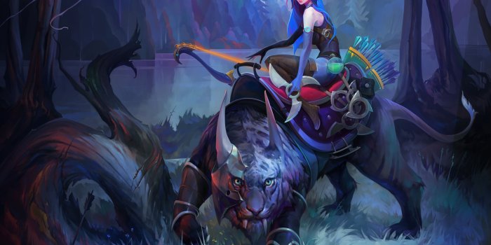 3840x2400 Download wallpapers Luna, warrior, tiger, art, Dota 2 for desktop