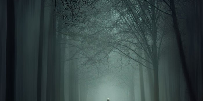 2048x2048 Reunited - An old man walking through a misty ghostly forest in