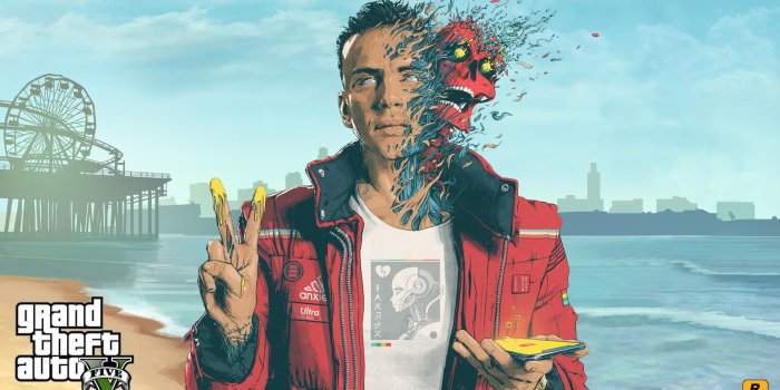 1920x1080 Logic x GTA V (I was messing around and made this wallpaper and