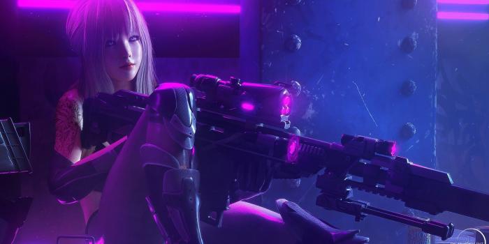 1920x1080 Neon Girl Soldier Wallpaper 45641 - Baltana