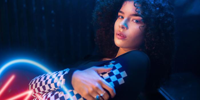 3840x2160 Wallpaper Curls hair girl, neon 3840x2160 UHD 4K Picture, Image