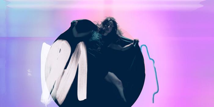 2732x2732 ay70-album-art-girl-neon-light-minimal-illustration-art-purple