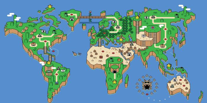 5000x2609 Super Mario World Map Wallpapers