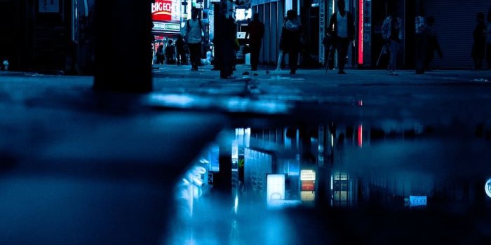 910x1365 HD wallpaper: reflection of city night lights, japan, tokyo