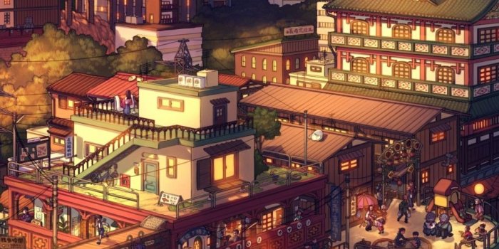 1080x1920 Download 1080x1920 Anime Landscape, Cityscape, People, Japanese