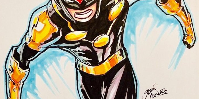 1021x1137 Sam Alexander Nova - Glen Canlas | Marvel nova, Marvel drawings