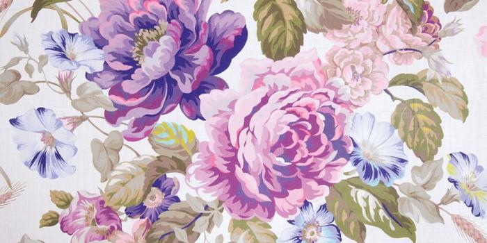 900x1365 Mega Chintz Ultra Violet Fabric No: 8398402 100% Linen Width: 58