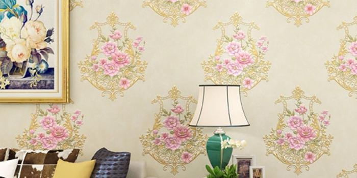 900x900 American Pastoral Wallpaper Vertical Stripes Floral 3D Wallpapers