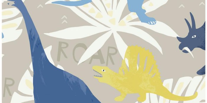 1000x1000 Wallquest Kids Pack Party Blue and Yellow Dinosaur Wallpaper