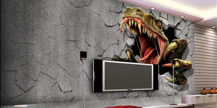1000x800 Wapel Custom 3D Wallpaper Brick Wall Dinosaur Tv Wall Wall Paper