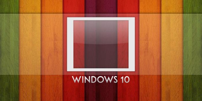 1680x1050 Wallpaper Windows 10 system, logo, rainbow background, wood board