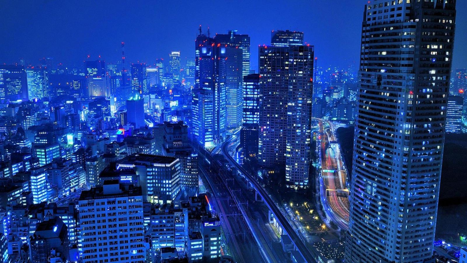 1920x1080 Japan Tokyo cityscapes skyscrapers roads city lights wallpaper