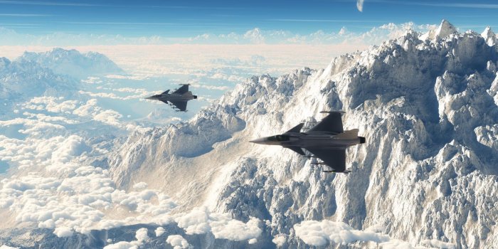 1920x1200 Mountains clouds aircraft fighter jet wallpaper | 1920x1200