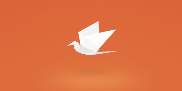 1600x1000 Download wallpaper minimalism, origami, Crane, bird free desktop