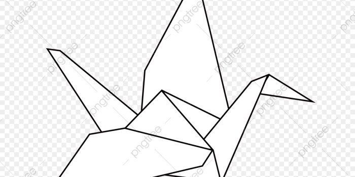 1200x1200 Origami, Hand Painted Paper Cranes, Line Paper Cranes, Kotsuru PNG