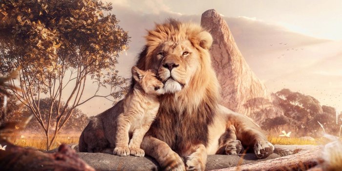 1332x850 Wallpaper Animal, Lion, Art, Mufasa, Style, Art, Animal, Father